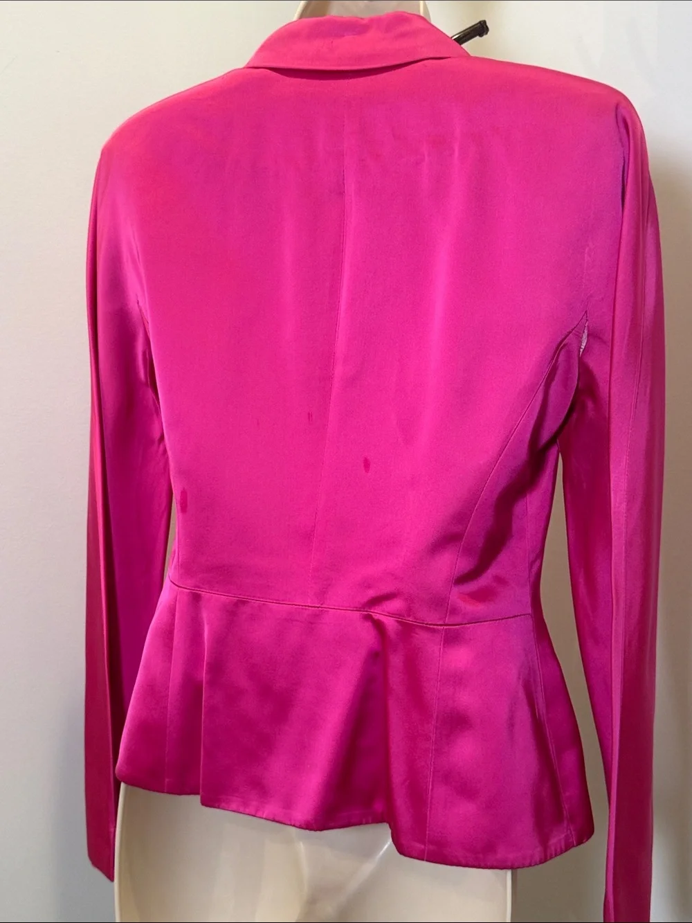 Vintage Christian Dior Hot Pink Satin Single-Button Blazer * read description*
